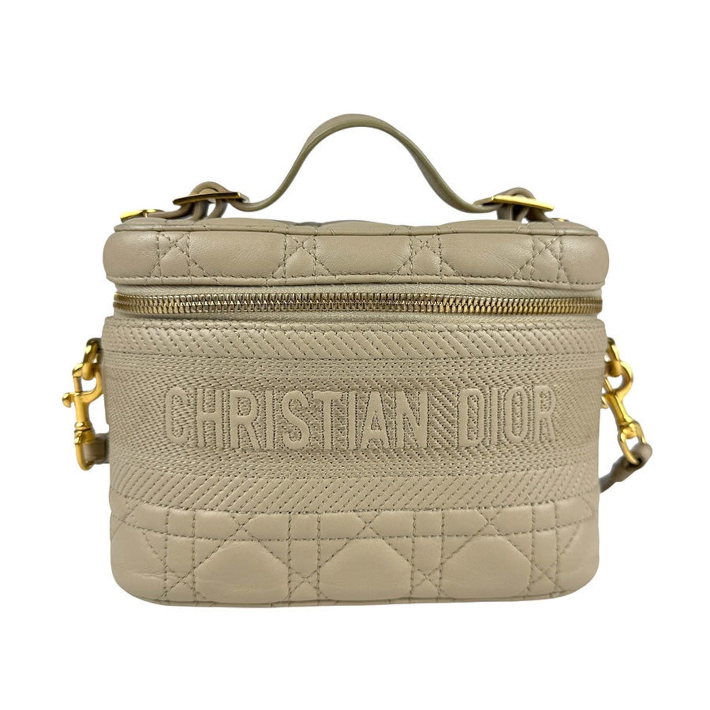 Christian Dior Beige Leather Handbag Shoulder Bag ()