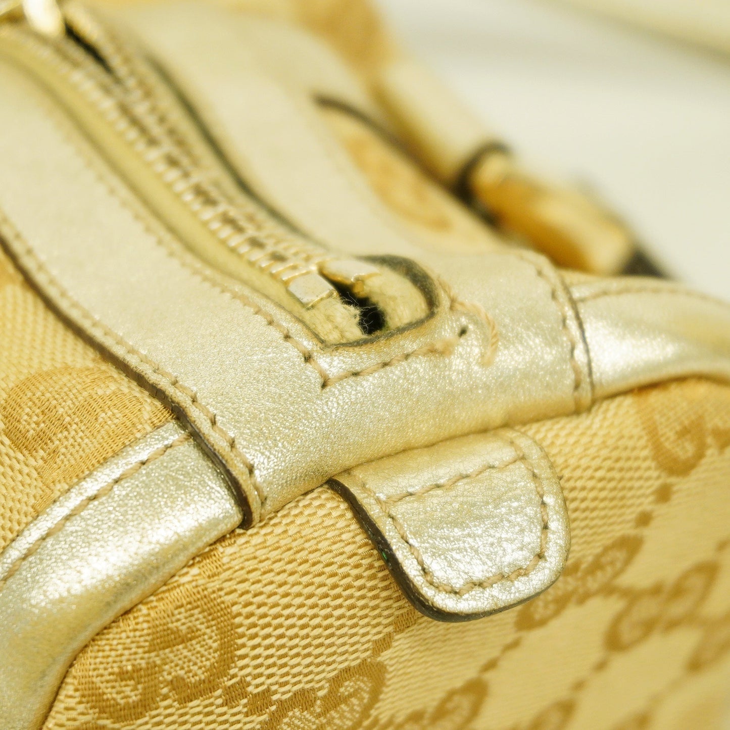 GUCCI Auth  GG Canvas Handbag 130942 Women's Handbag Beige,Gold