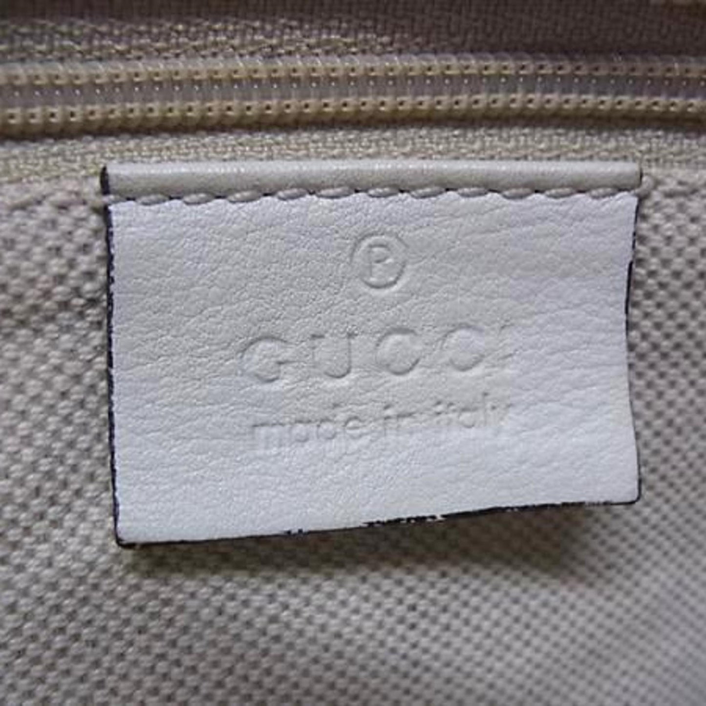 Gucci Ivory Straw Leather Handbag Shoulder Bag Tote Bag ( )