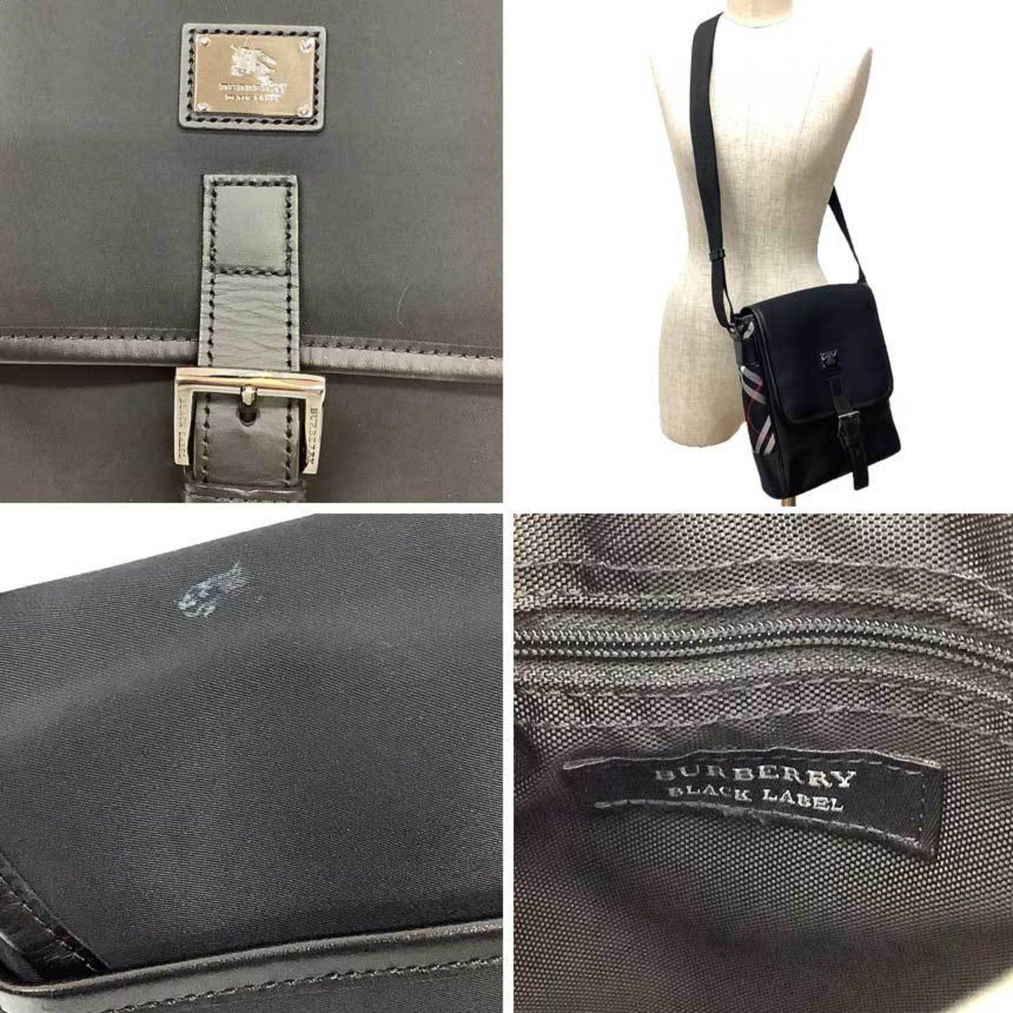 Burberry Black Nylon Leather Shoulder Bag ( )