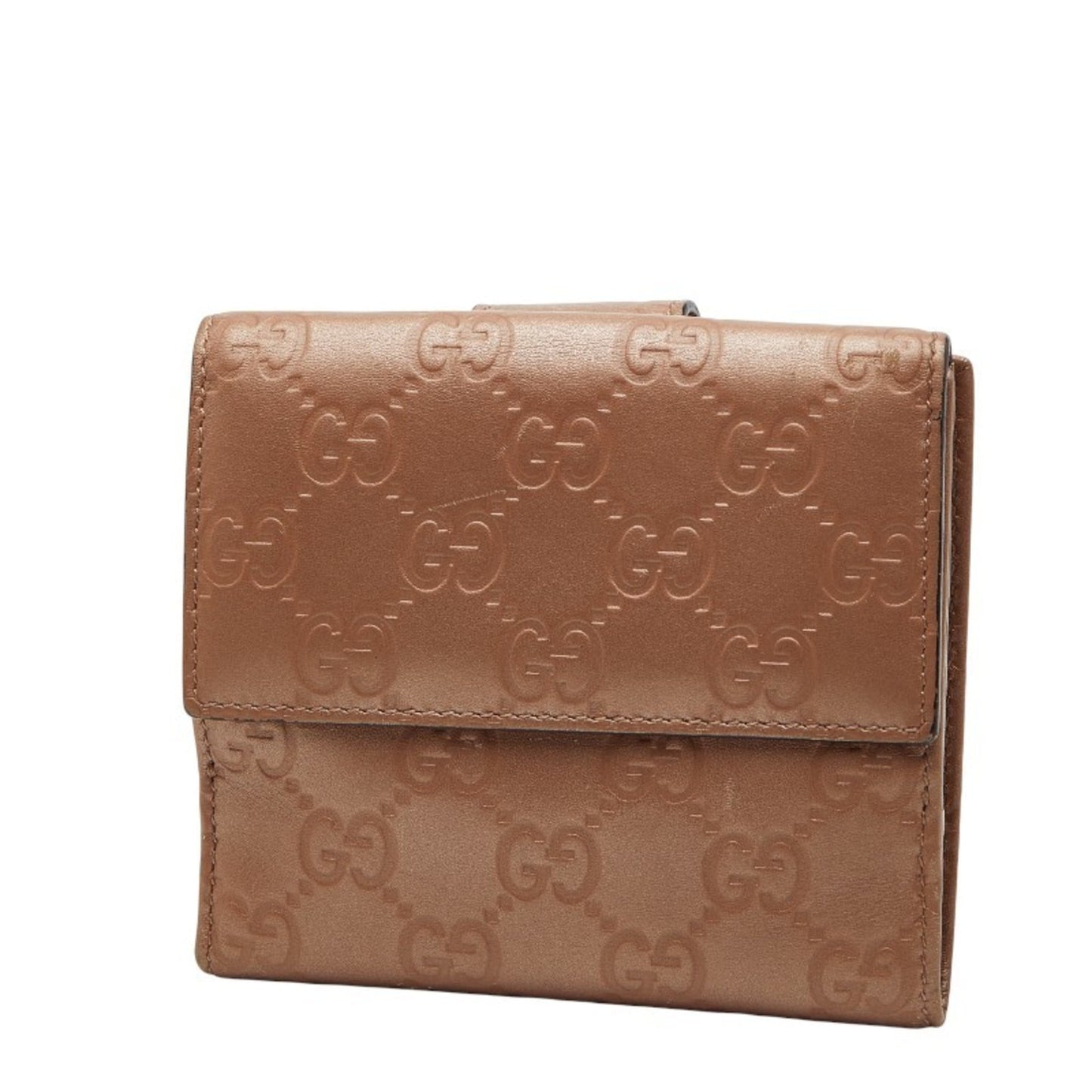 Gucci Beige Brown Canvas Leather Wallet (Bi-Fold) ( )
