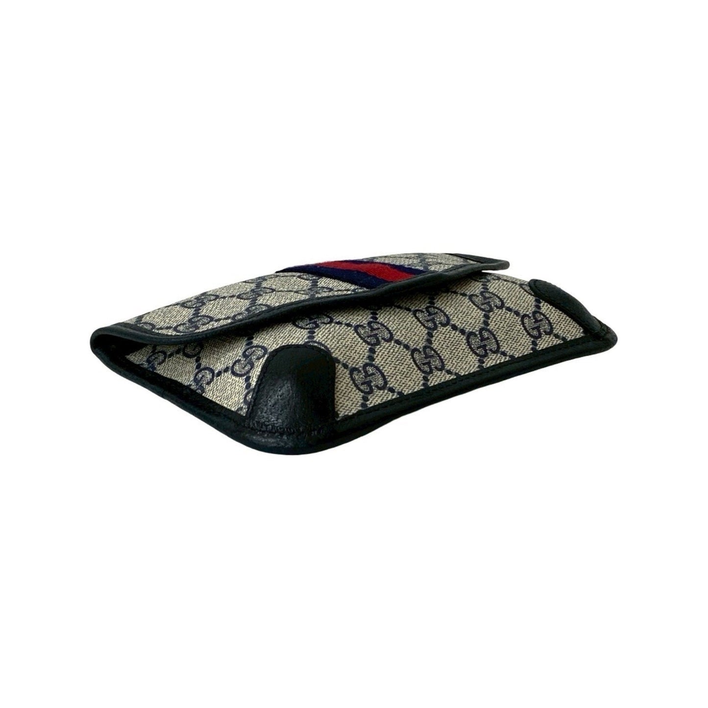 Gucci Navy Red Color Leather Pvc Pouch ( )