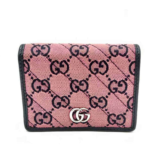 Gucci Pink Gg Canvas Leather Wallet (Bi-Fold) ( )