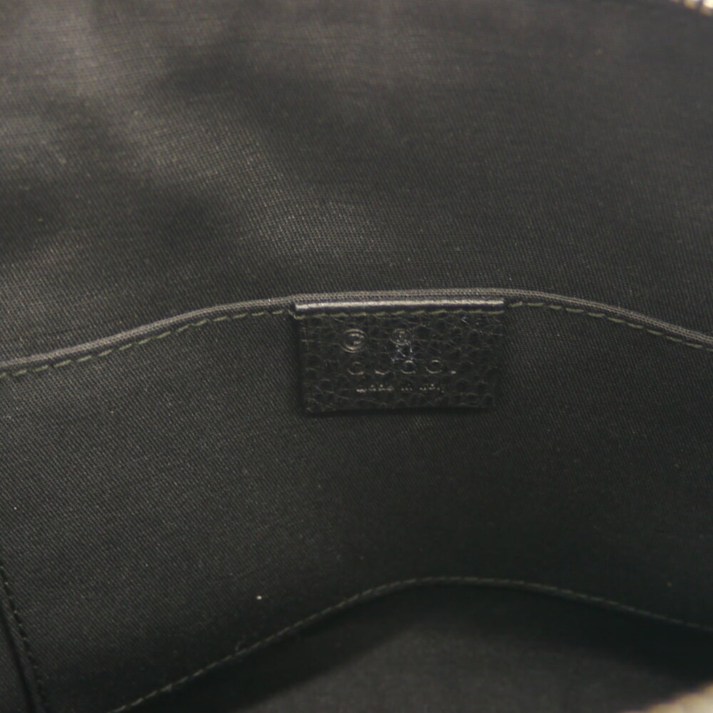 Gucci Black Nylon Leather Handbag Shoulder Bag ( )