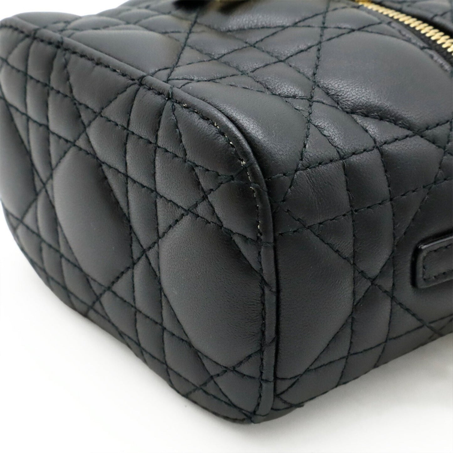 Christian Dior Lady Dior Black Leather Shoulder Bag ()