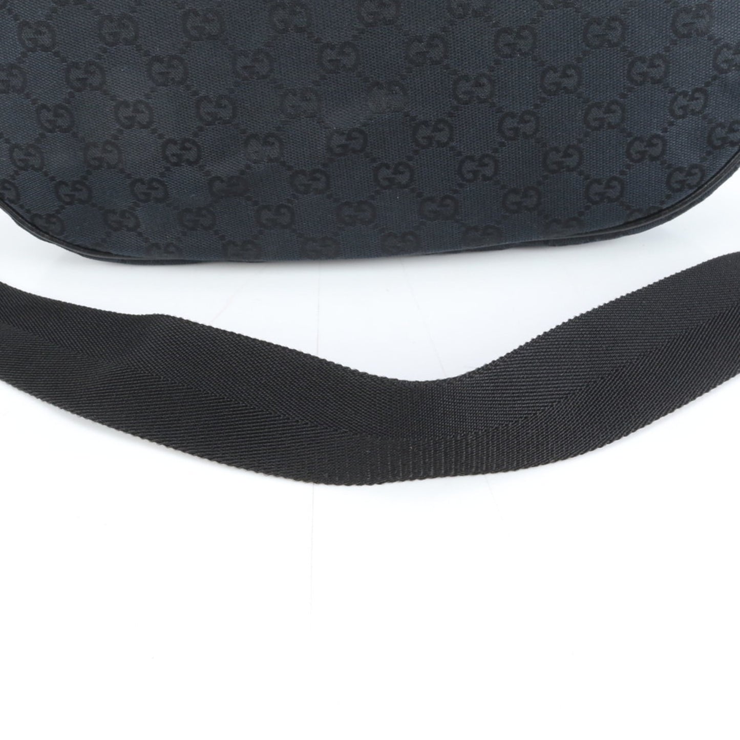 Gucci Black Leather Canvas Shoulder Bag ( )