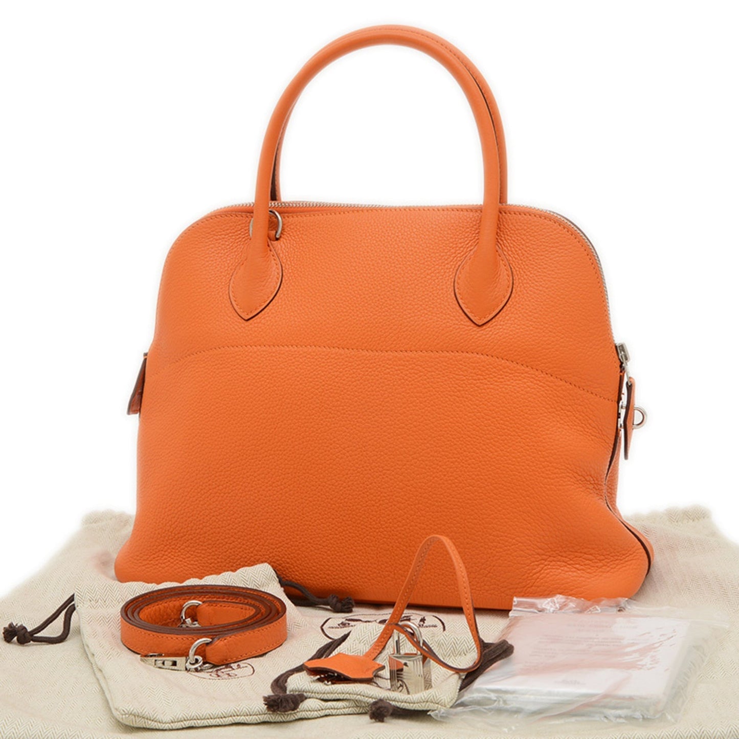 Hermes Orange Taurillon Clemence Leather Handbag ( )