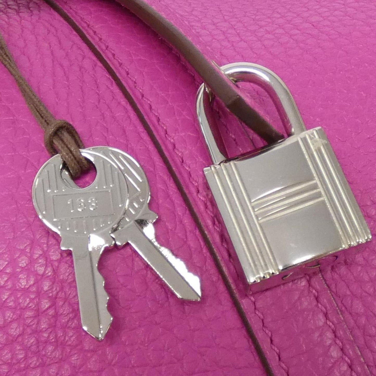 Hermes Pink Purple Taurillon Clemence Leather Handbag ( )