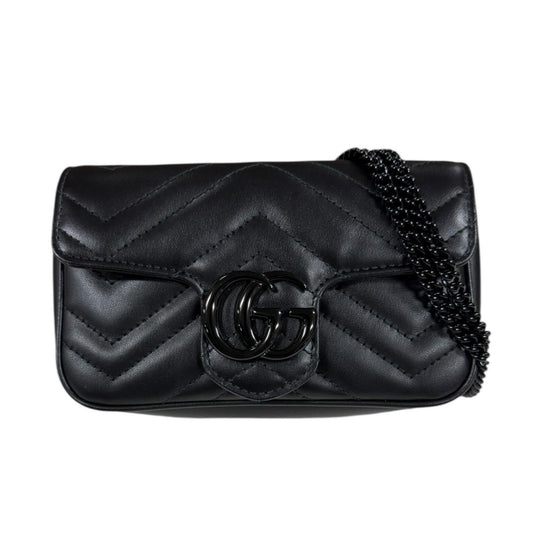 Gucci Gg Marmont Black Leather Shoulder Bag ( )