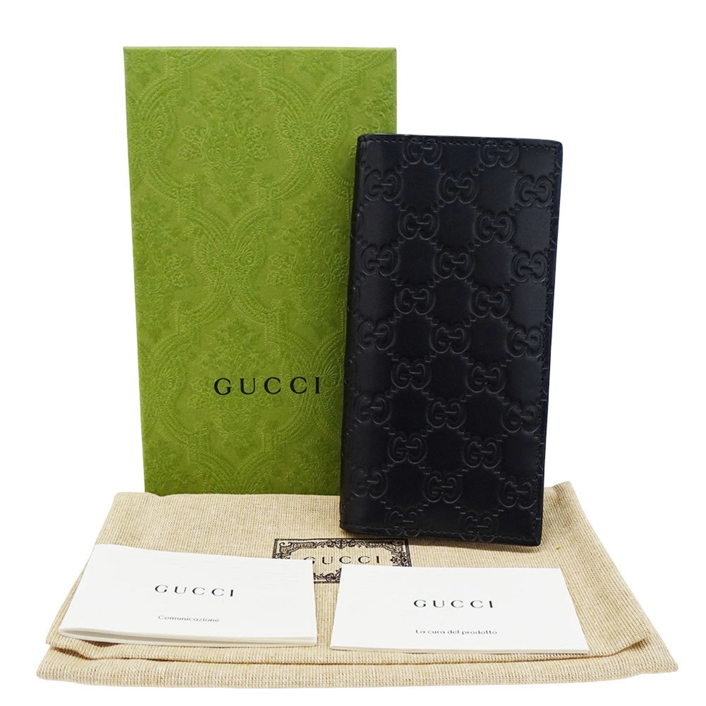 Gucci Black Leather Long Wallet (Bi-Fold) ( )
