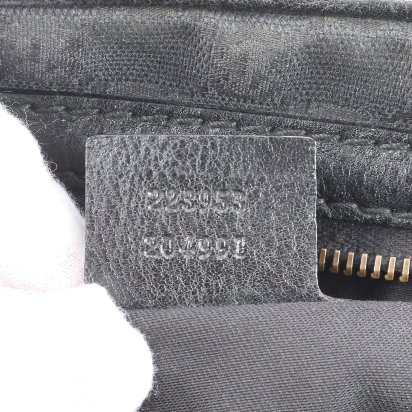 Gucci Black Leather Canvas Tote Bag ( )