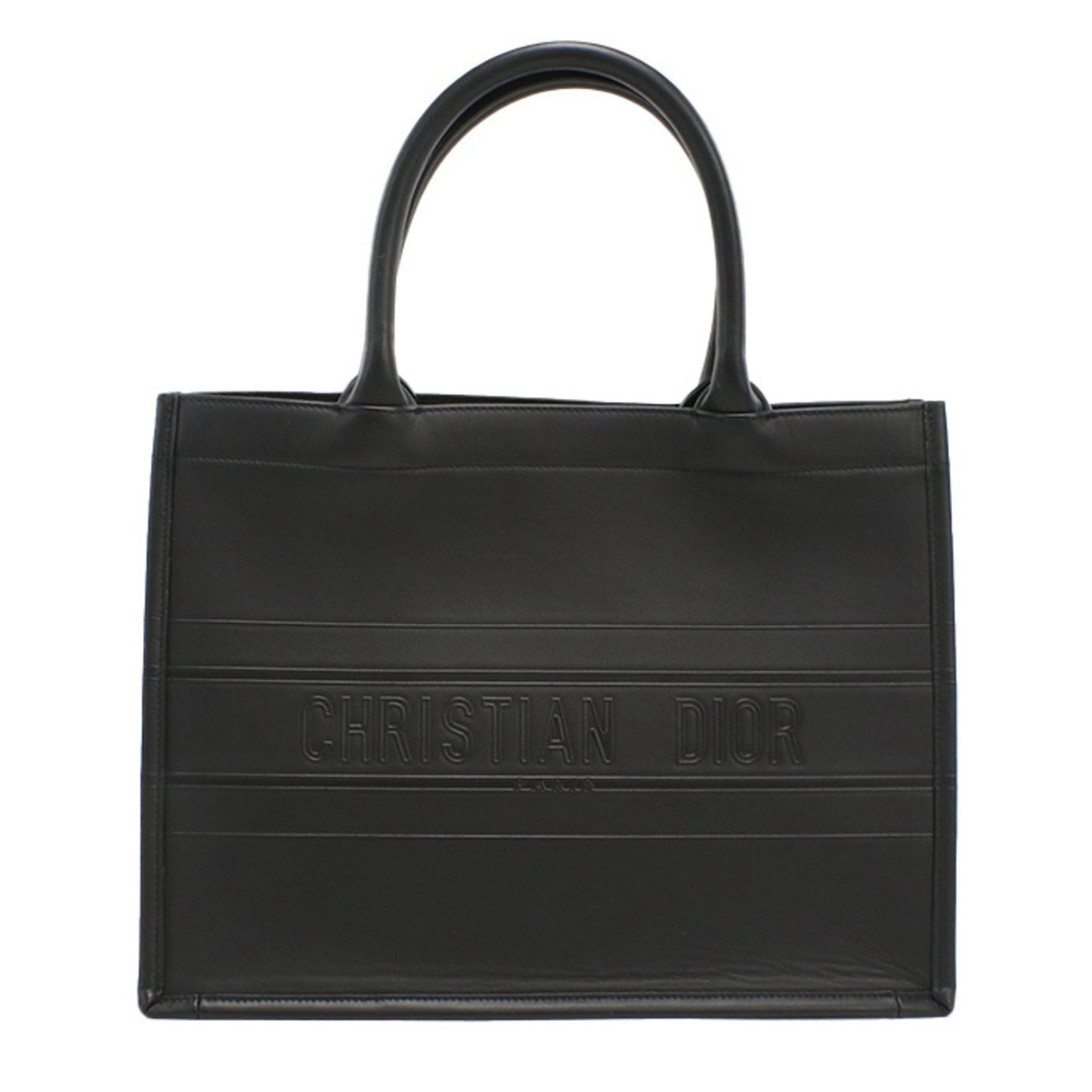 Christian Dior Black Leather Tote Bag ()