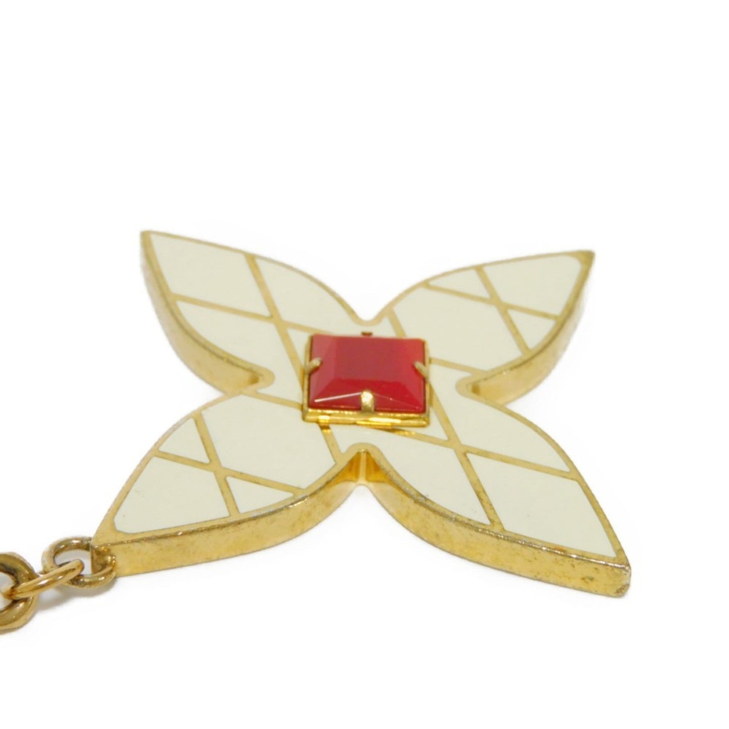 LOUIS VUITTON Keychain Maltage Flowers Bijou Enamel Ivory Bag Charm Monogram Flower M67383 Men Women