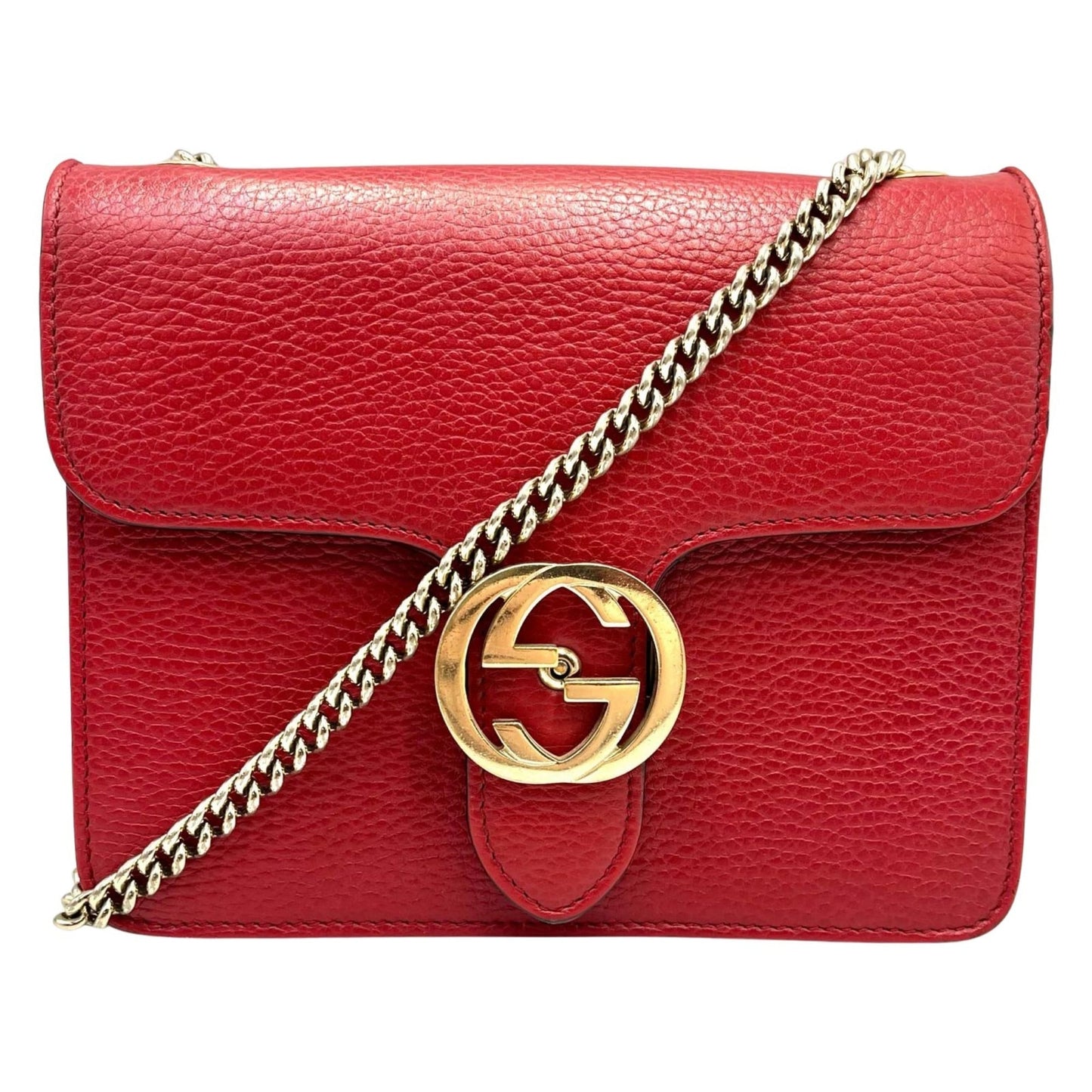 Gucci Red Color Leather Shoulder Bag ( )