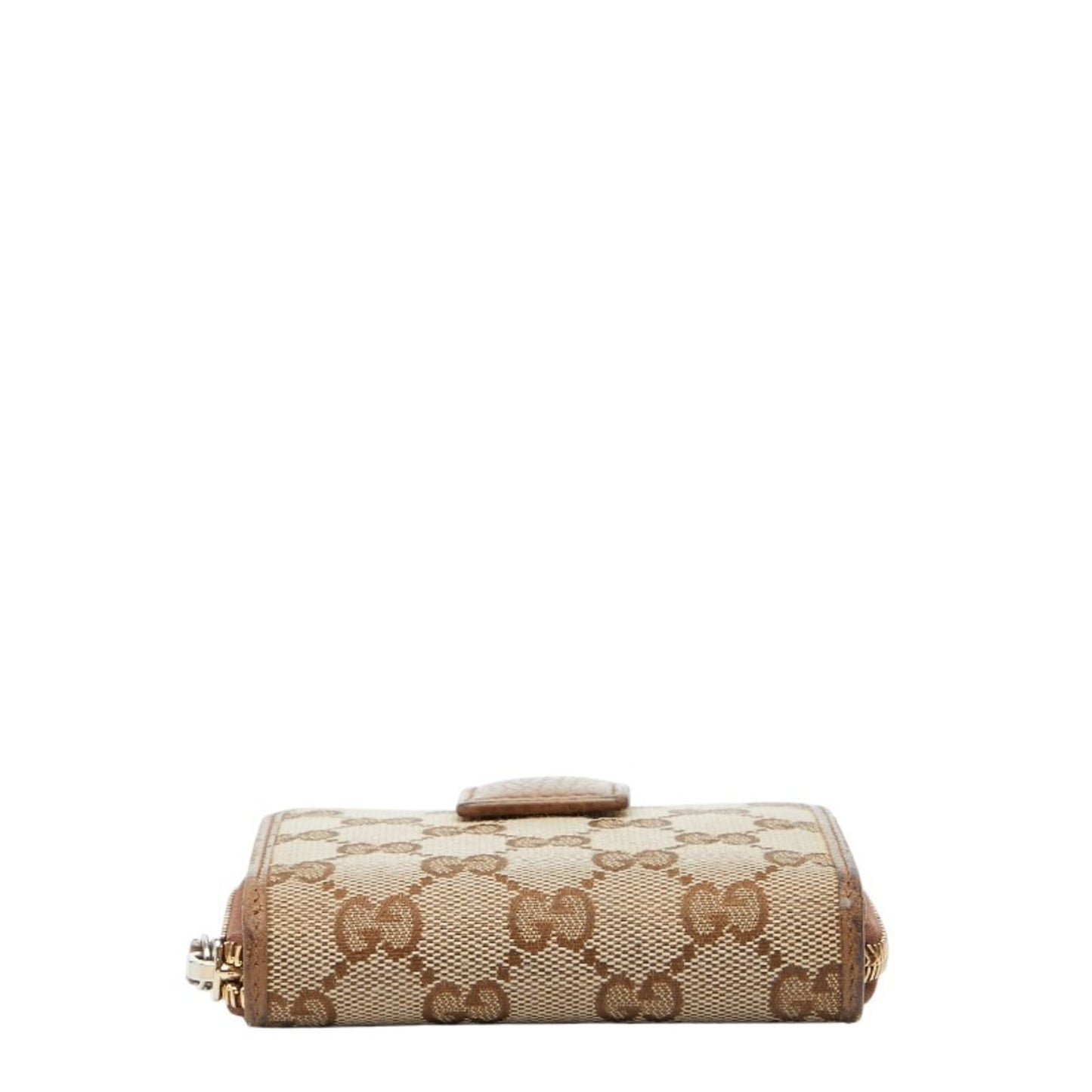 Gucci Beige Brown Canvas Leather Wallet (Bi-Fold) ( )