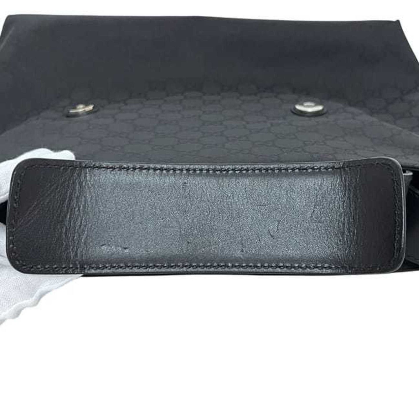 Gucci Black Nylon Leather Shoulder Bag ( )