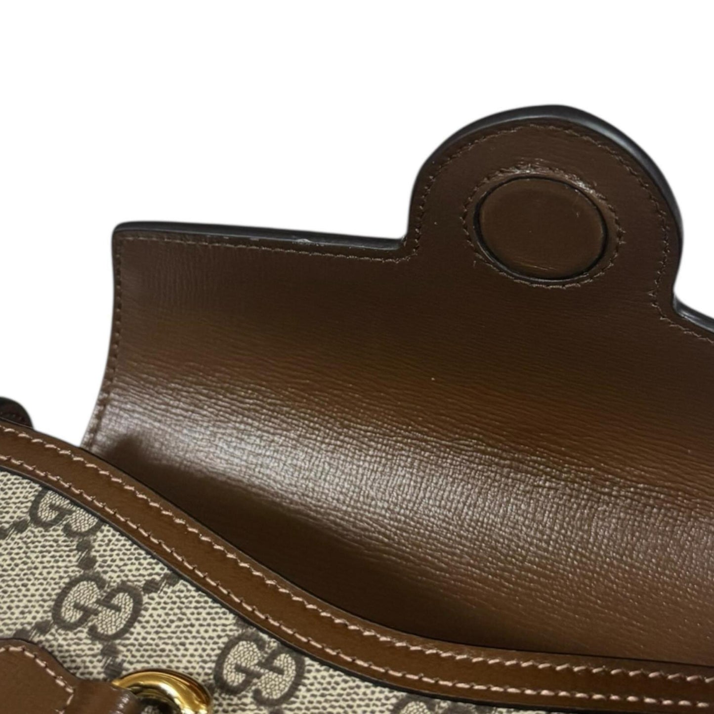 Gucci Horsebit Beige Brown Gg Supreme Shoulder Bag ( )