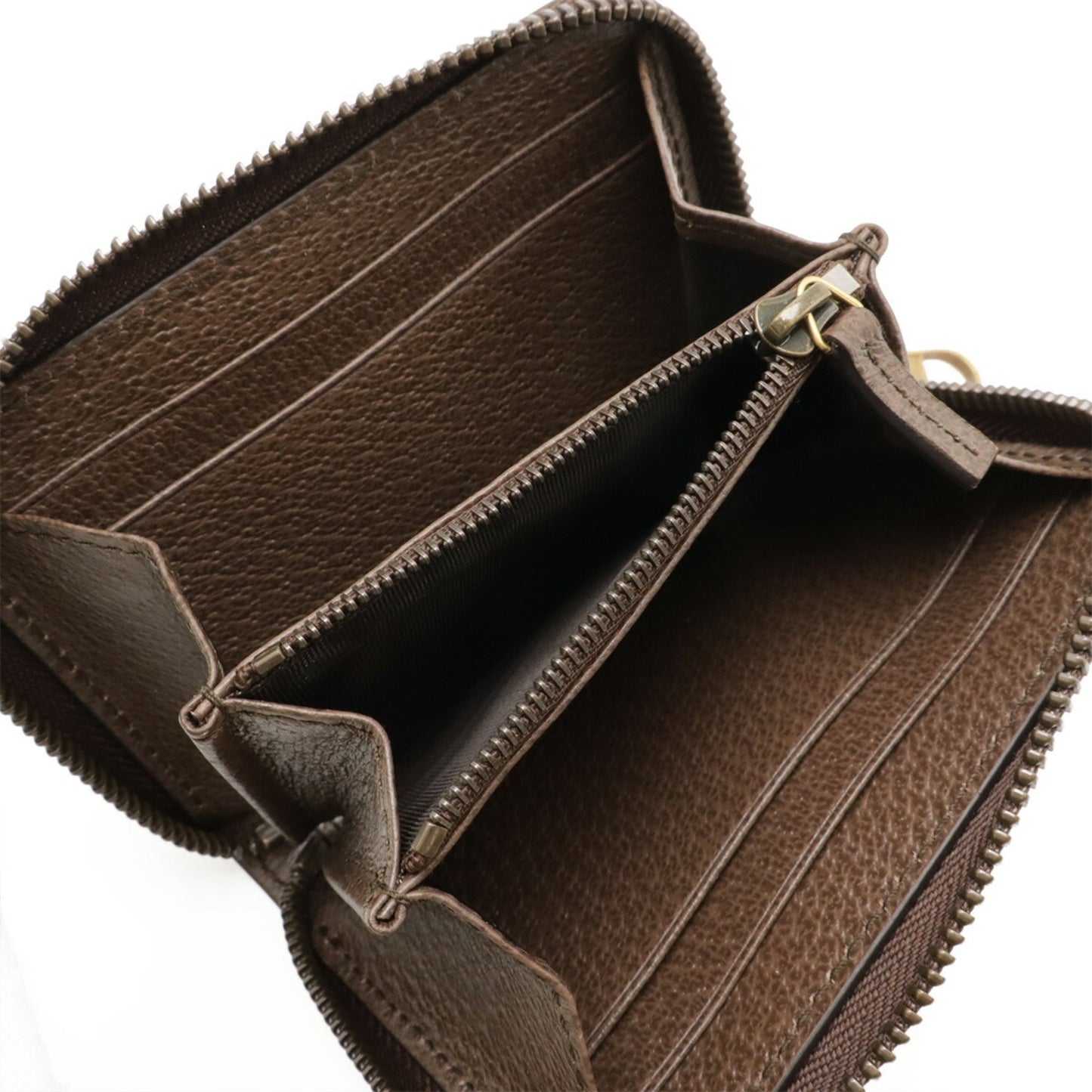 Gucci Beige Dark Brown Green Red Color Pvc Leather Chain/Shoulder Wallet ( )