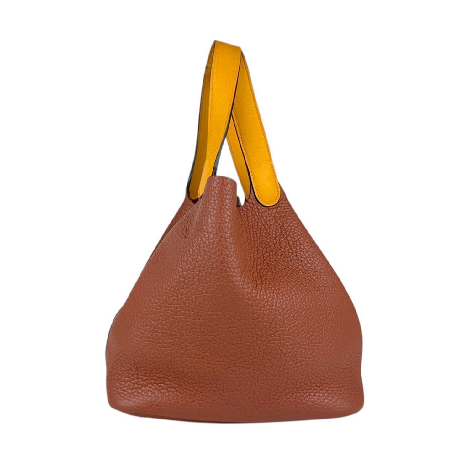 Hermes Brown Red Brown Taurillon Clemence Leather Swift Leather Handbag ( )
