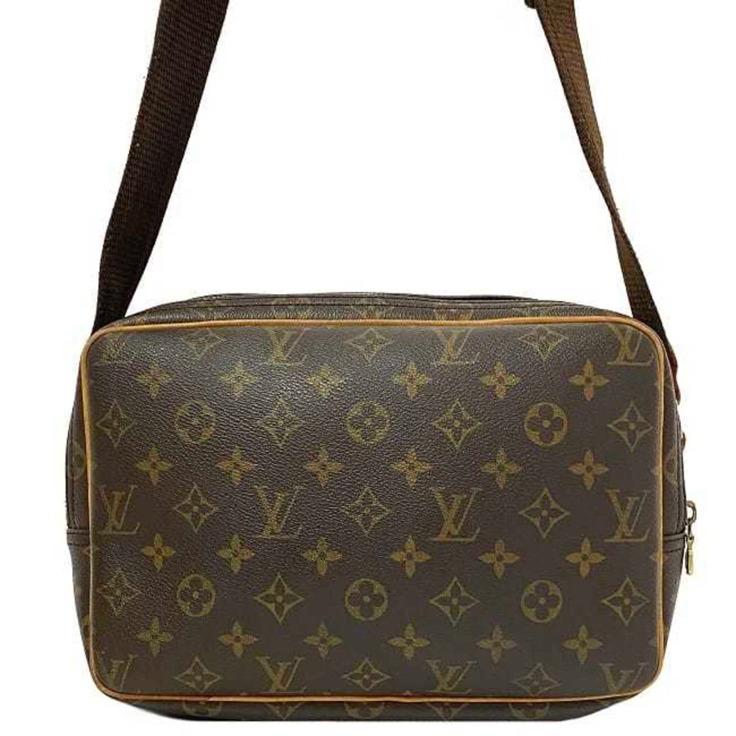 LOUIS VUITTON Shoulder Bag Reporter PM Brown Beige Gold Monogram Canvas Nume