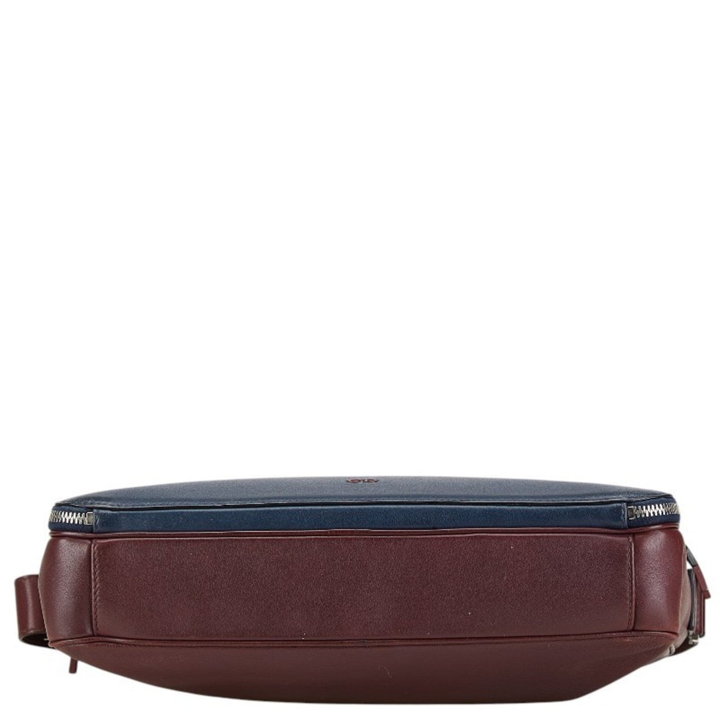 Christian Dior Navy Wine Leather Shoulder Bag ()