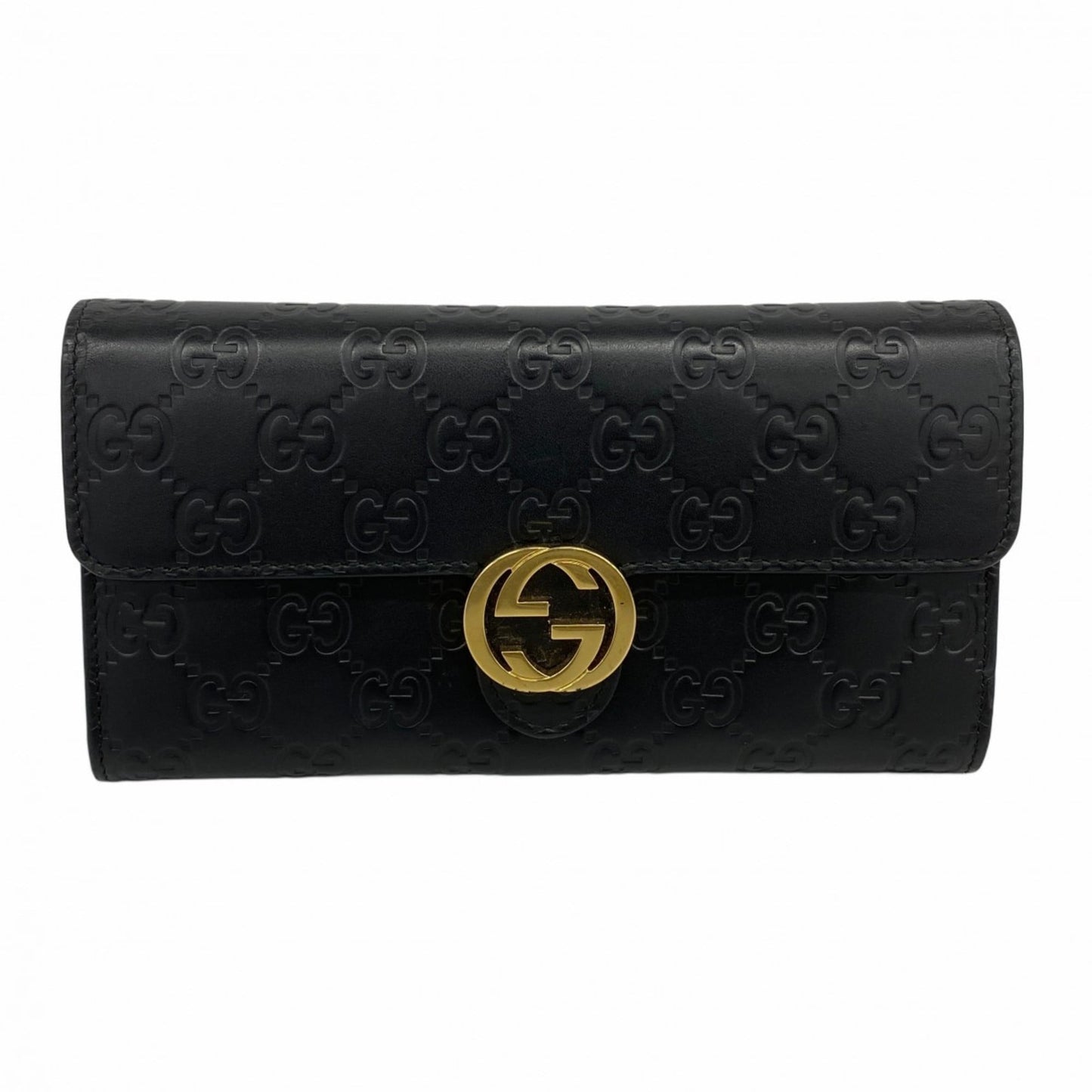 Gucci Black Leather Long Wallet (Bi-Fold) ( )