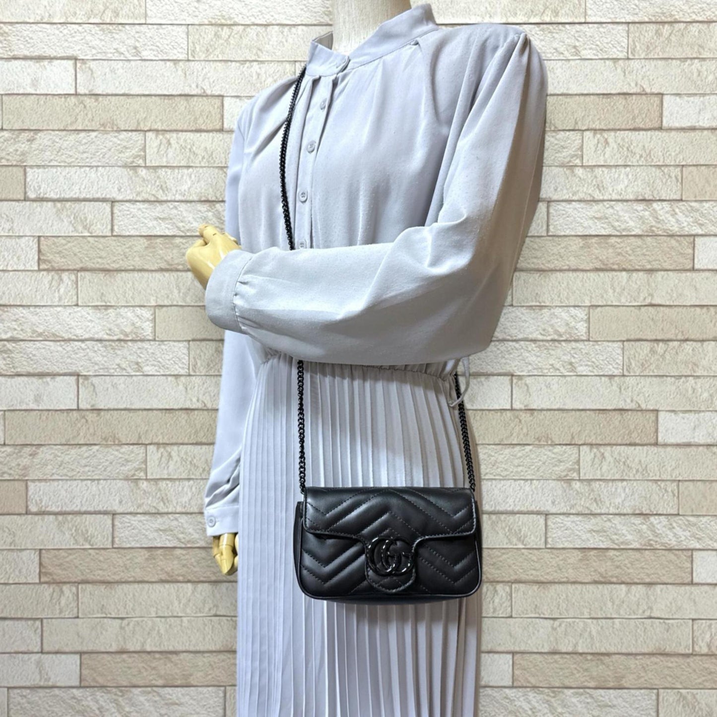 Gucci Gg Marmont Black Leather Shoulder Bag ( )