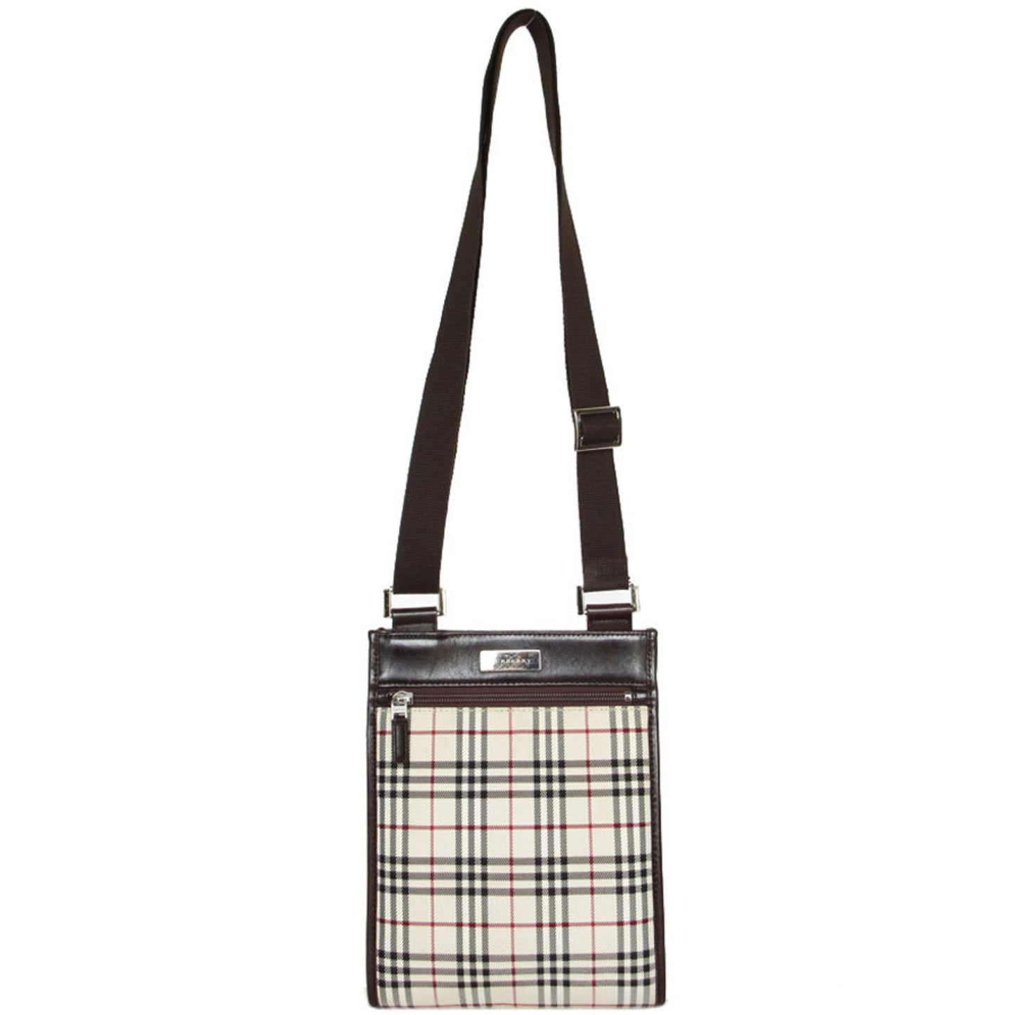 Burberry Beige Brown Canvas Leather Shoulder Bag ( )