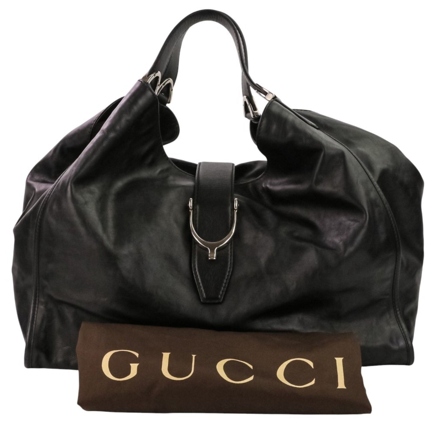 Gucci Black Leather Tote Bag ( )