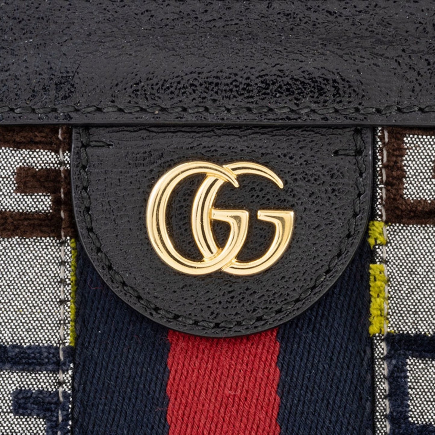 Gucci Multi-Color Canvas Leather Shoulder Bag ( )
