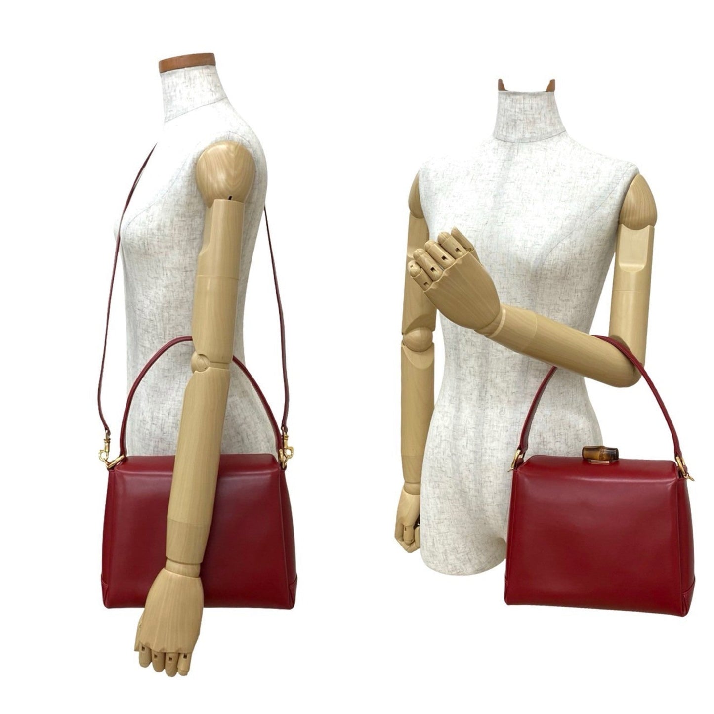 Gucci Red Color Leather Handbag Shoulder Bag ( )