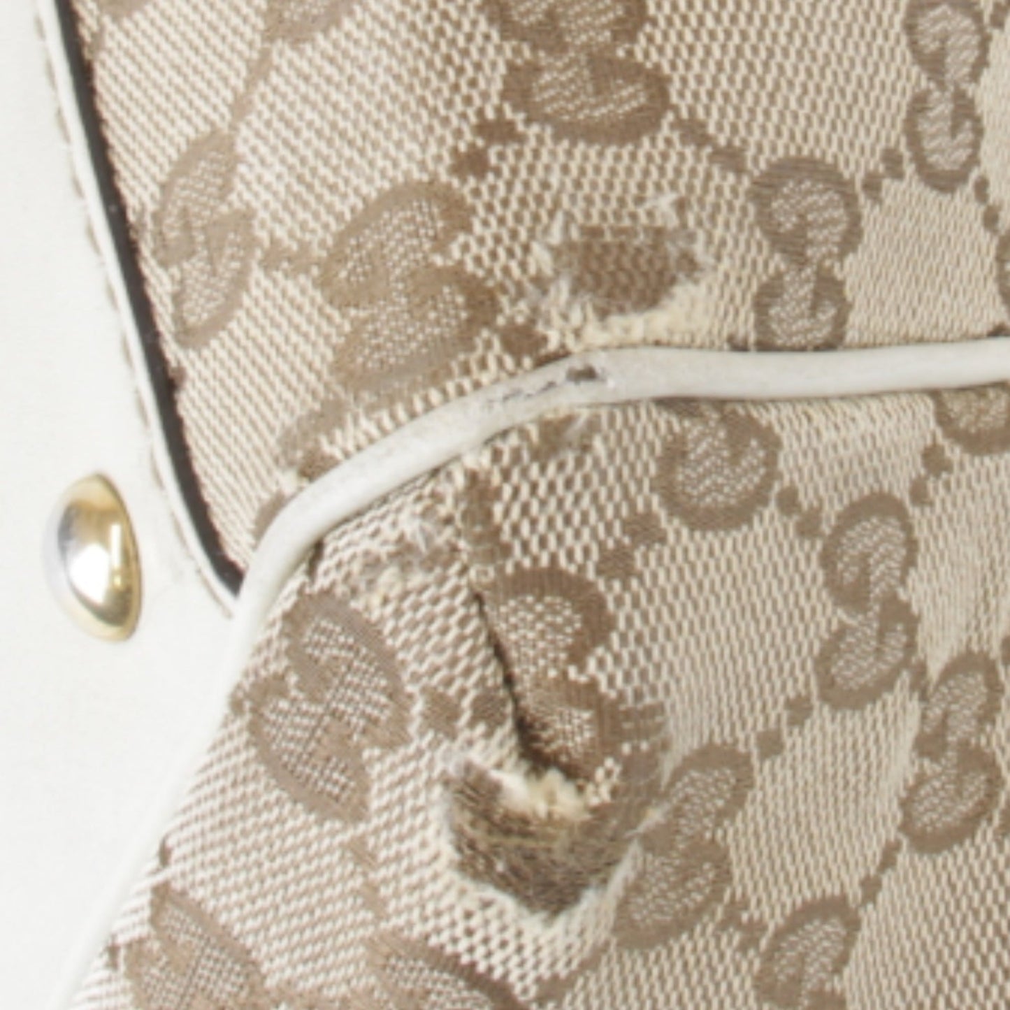 Gucci Gg Canvas Beige Gg Canvas Leather Handbag ( )
