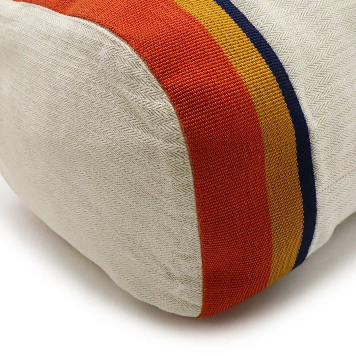 Hermes Natural Navy Orange Yellow Canvas Shoulder Bag Sling Bag ( )