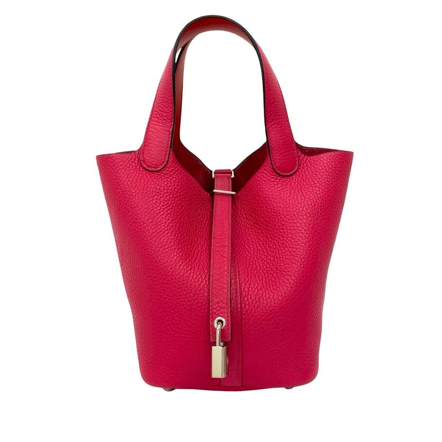 Hermes Pink Taurillon Clemence Leather Handbag Tote Bag ( )