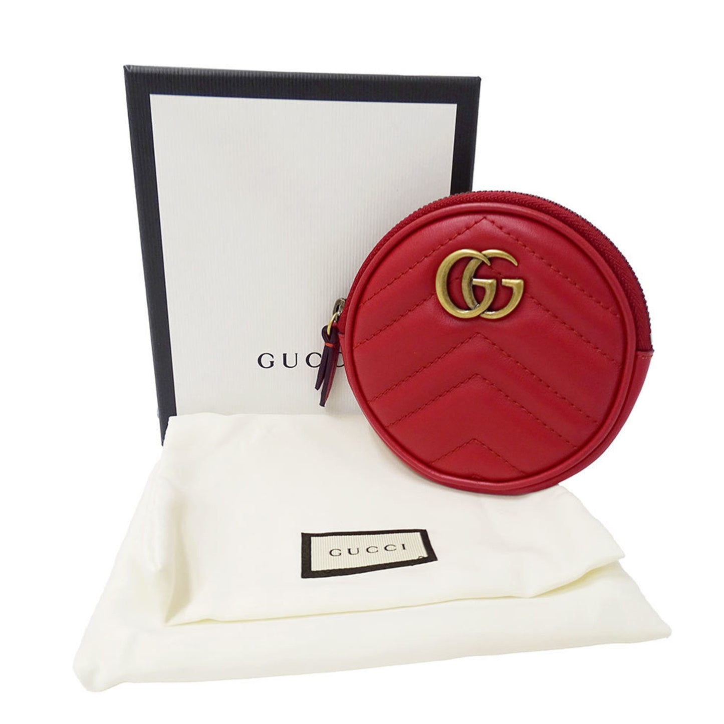 Gucci Red Color Leather Coin Purse/Coin Case ( )