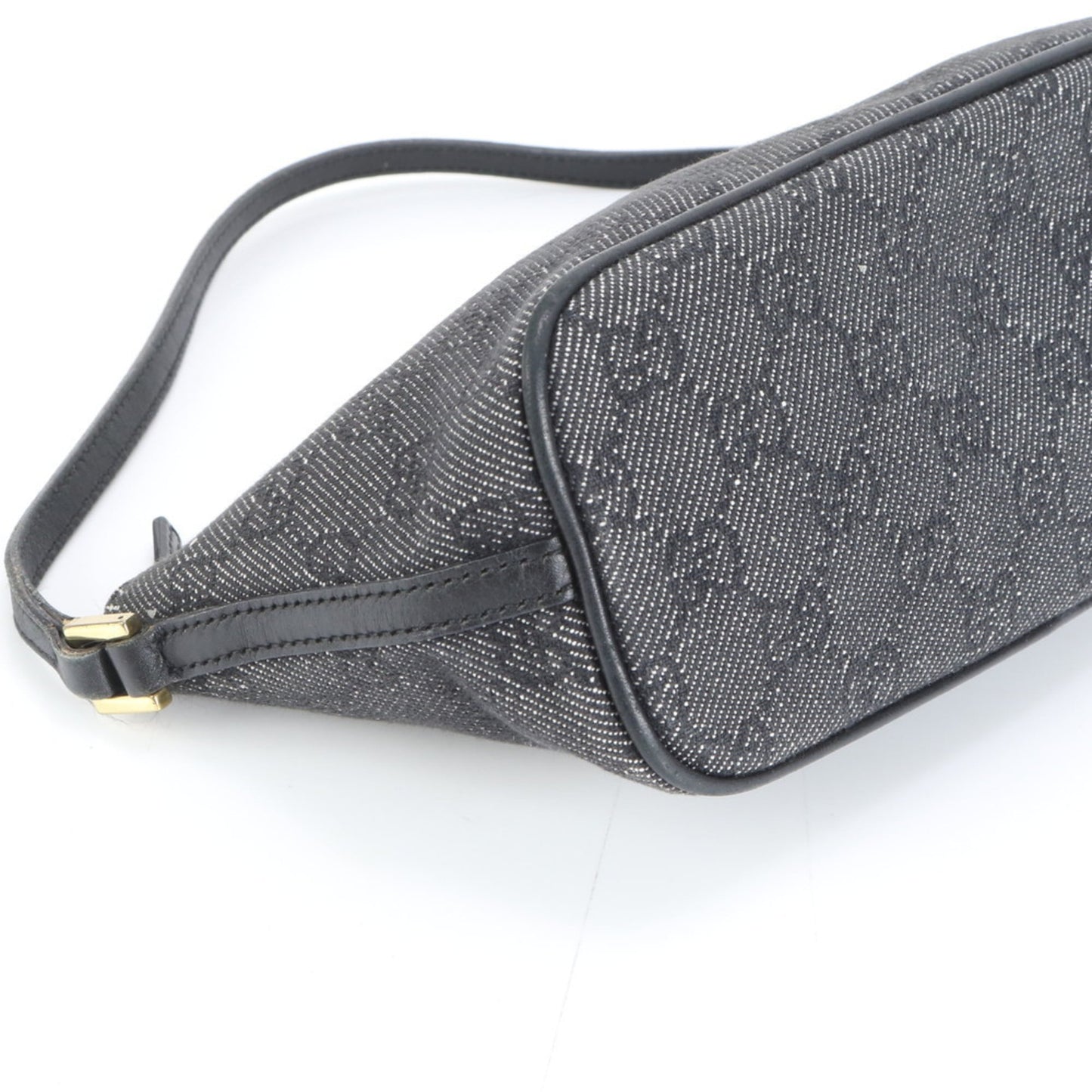 Gucci Black Leather Canvas Pouch Shoulder Bag ( )