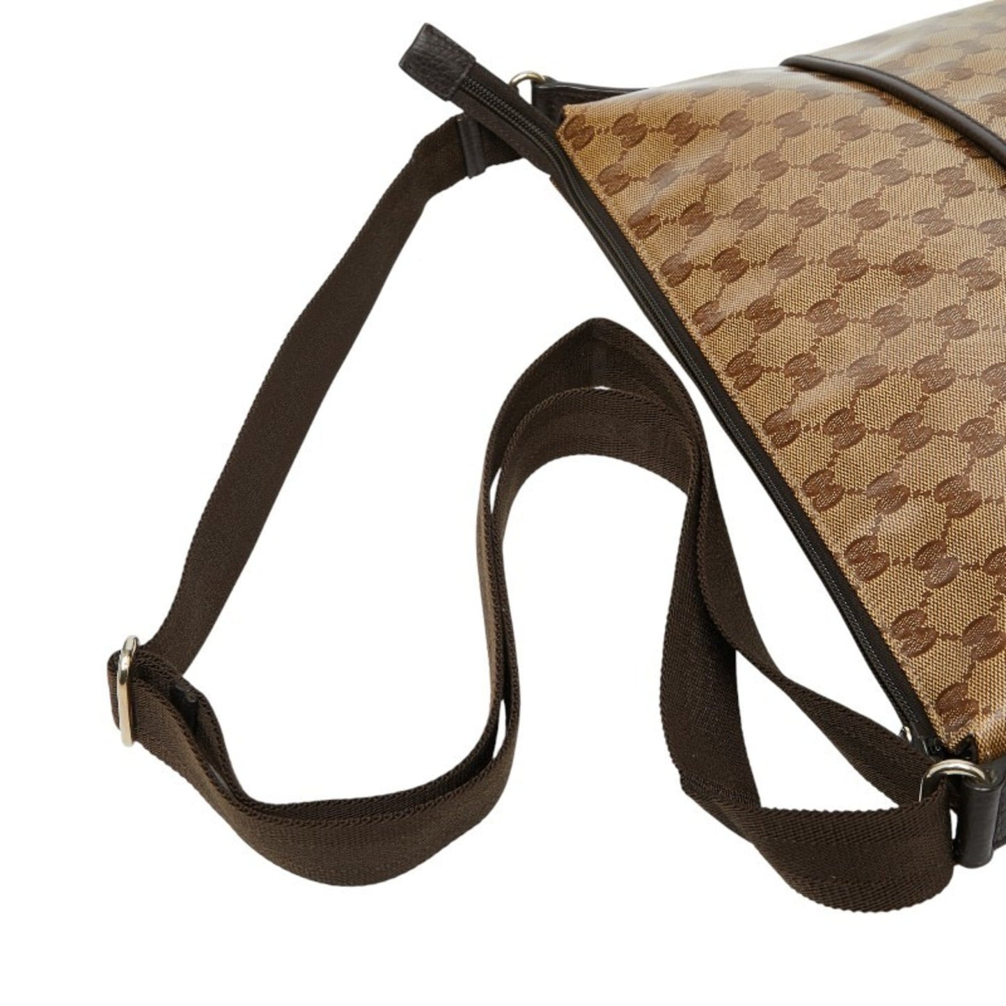 Gucci Beige Brown Pvc Leather Shoulder Bag ( )