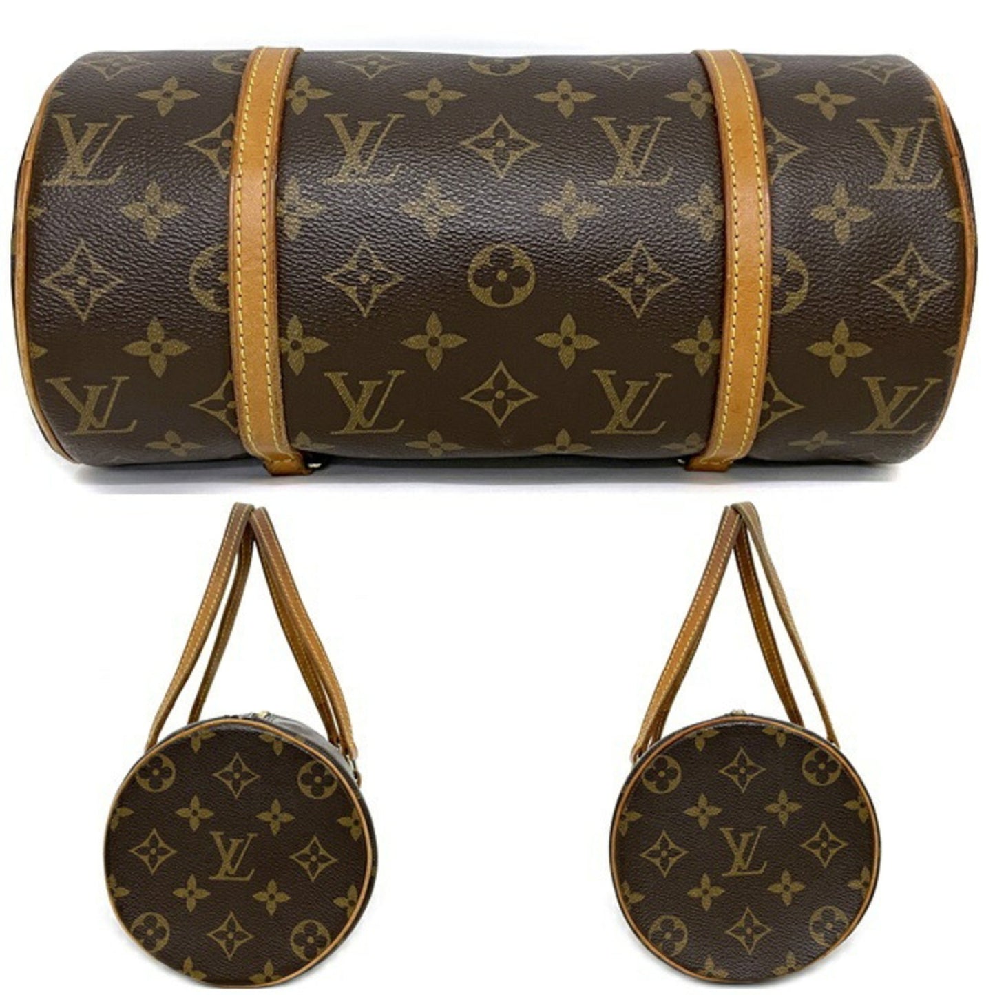 Louis Vuitton Boston Bag Papillon 26 Brown Monogram Canvas Leather LOUIS VUITTON Handbag Women's Nume