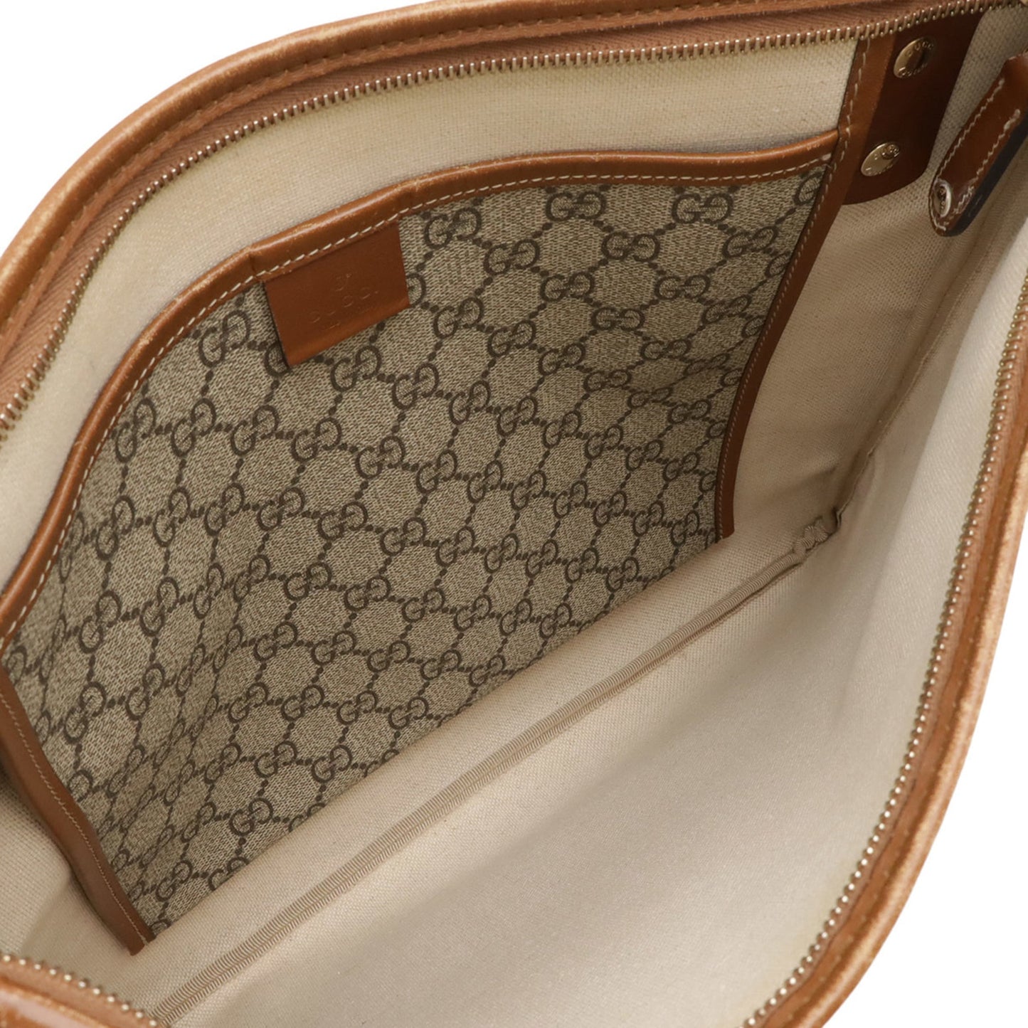 Gucci Beige Brown Brown Khaki Gg Supreme Shoulder Bag ( )