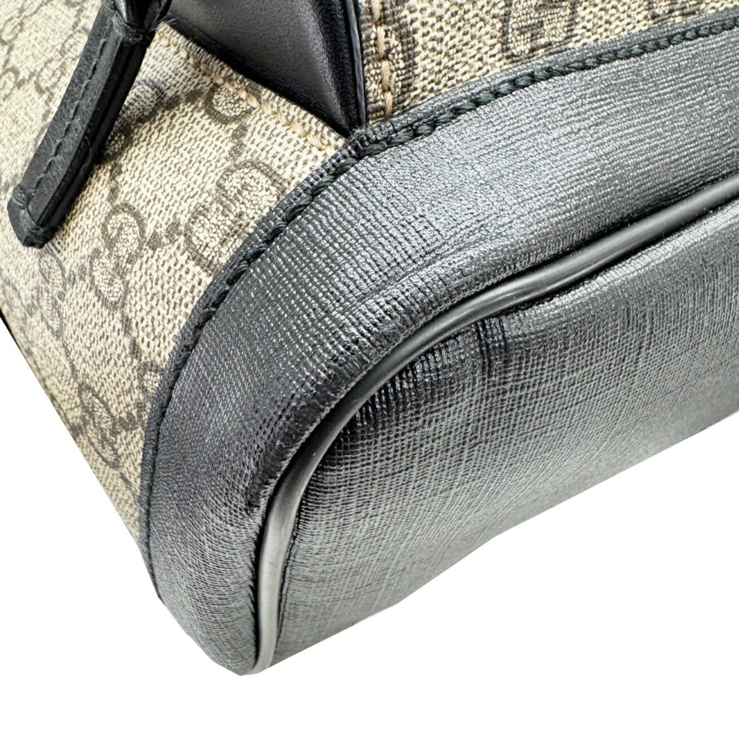 Gucci Beige Black Gg Supreme Leather Backpack ( )