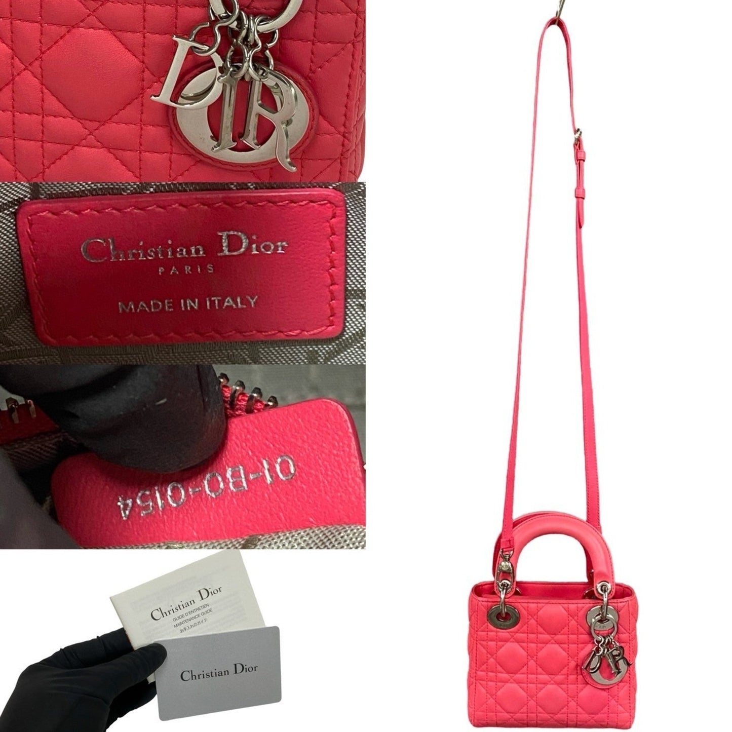 Christian Dior Pink Leather Handbag Shoulder Bag ()