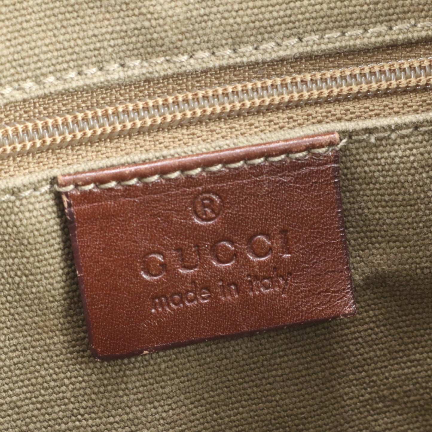 Gucci Brown Leather Canvas Shoulder Bag ( )