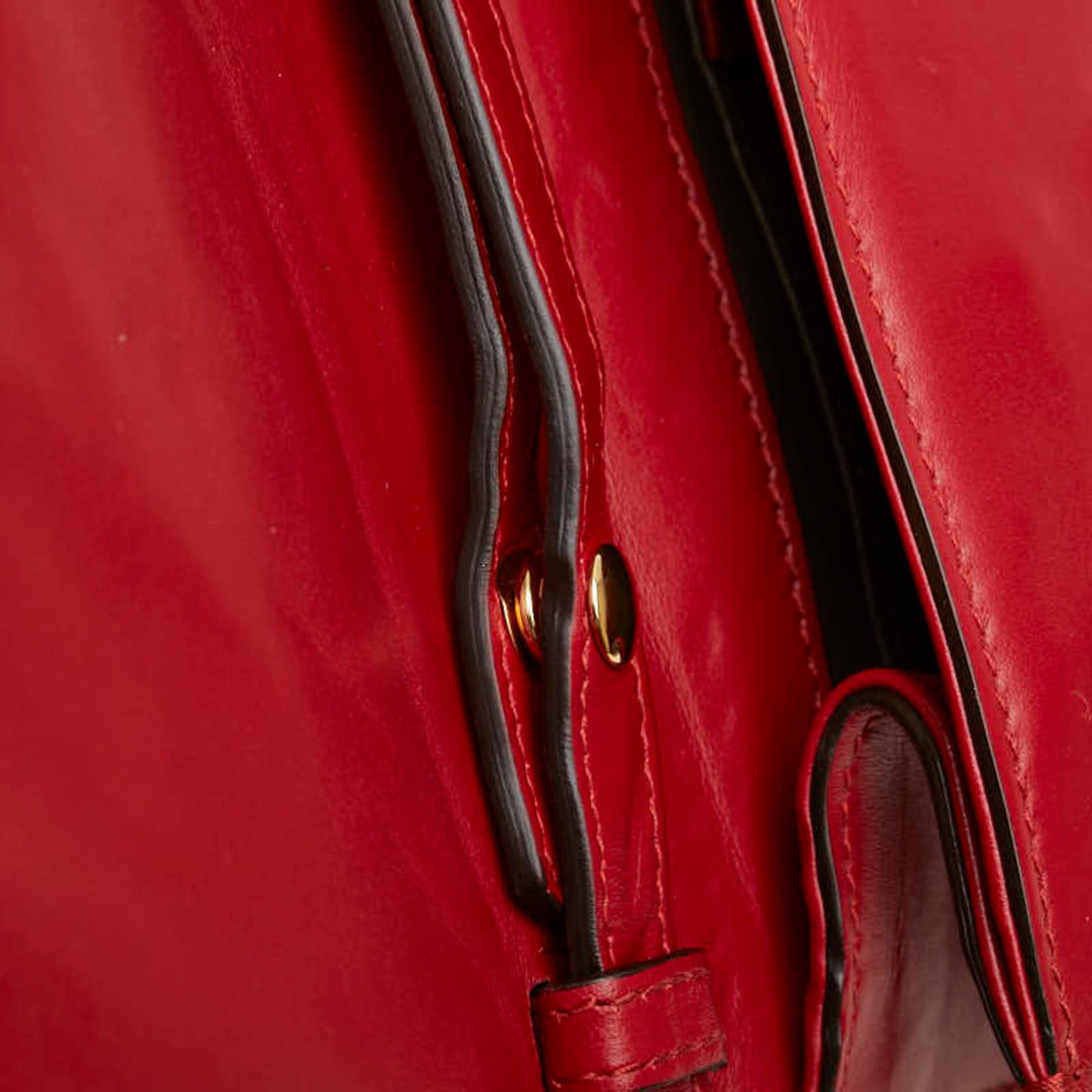 Gucci Red Color Leather Handbag Shoulder Bag ( )