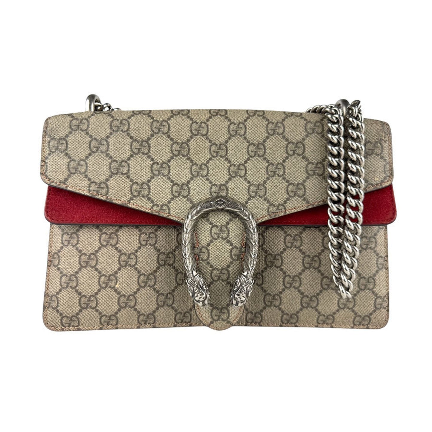 Gucci Brown Red Color Gg Supreme Shoulder Bag ( )