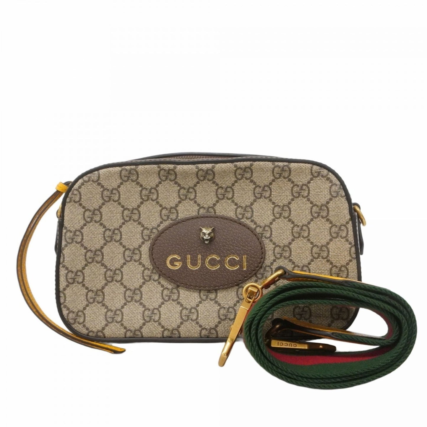 Gucci Beige Brown Pvc Shoulder Bag ( )