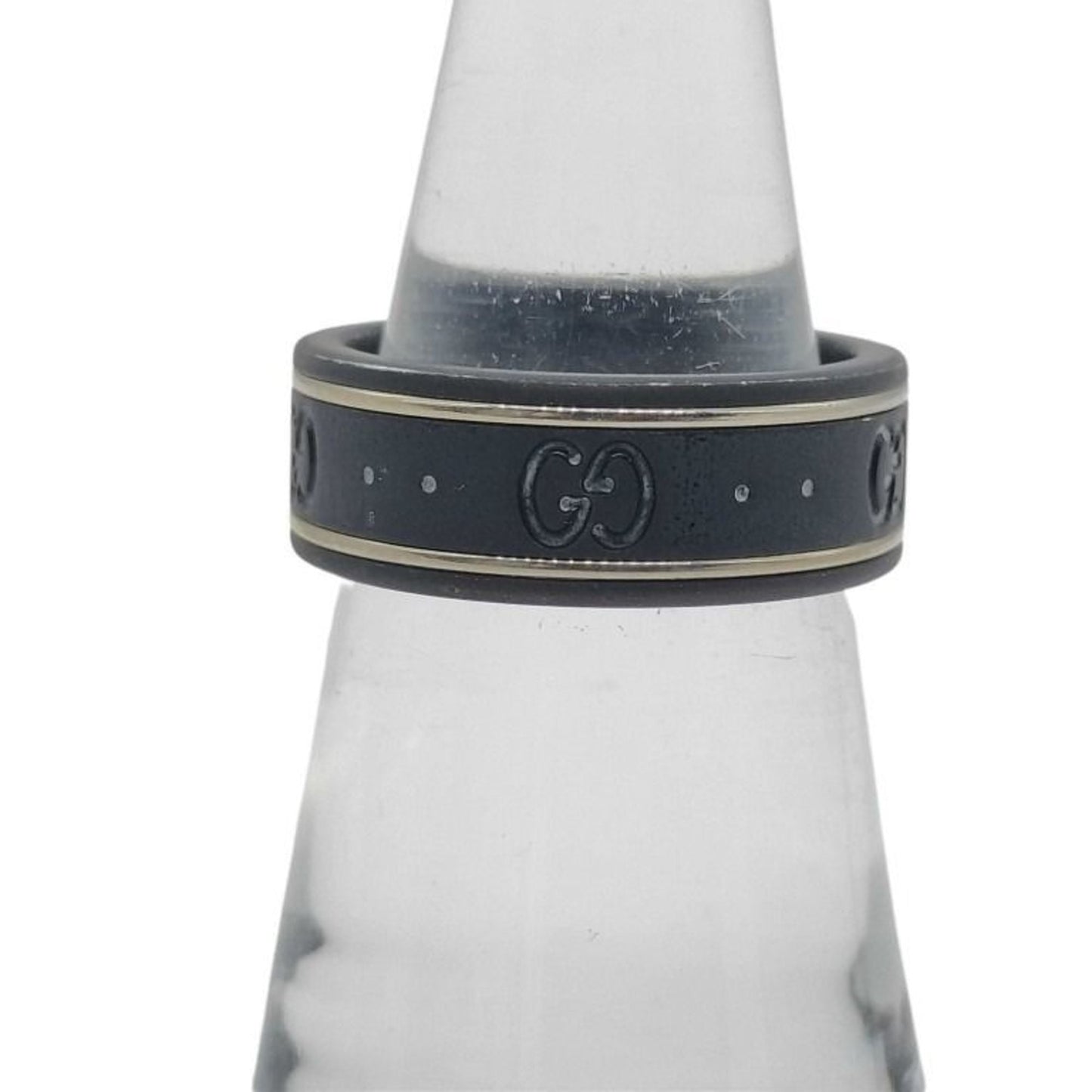 Gucci Icon Gold Black Ceramic Band Ring ( )