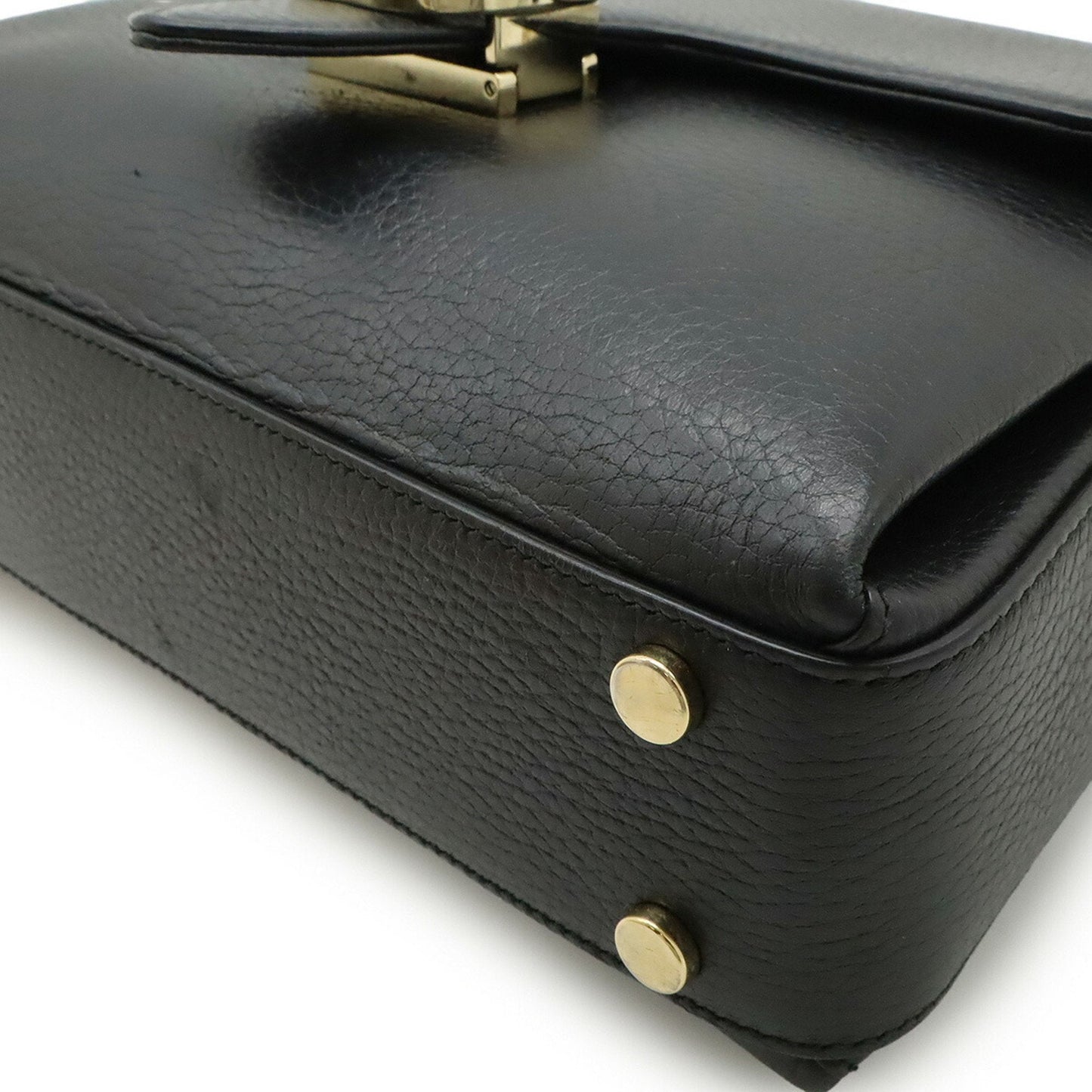 Gucci Black Leather Handbag Shoulder Bag ( )