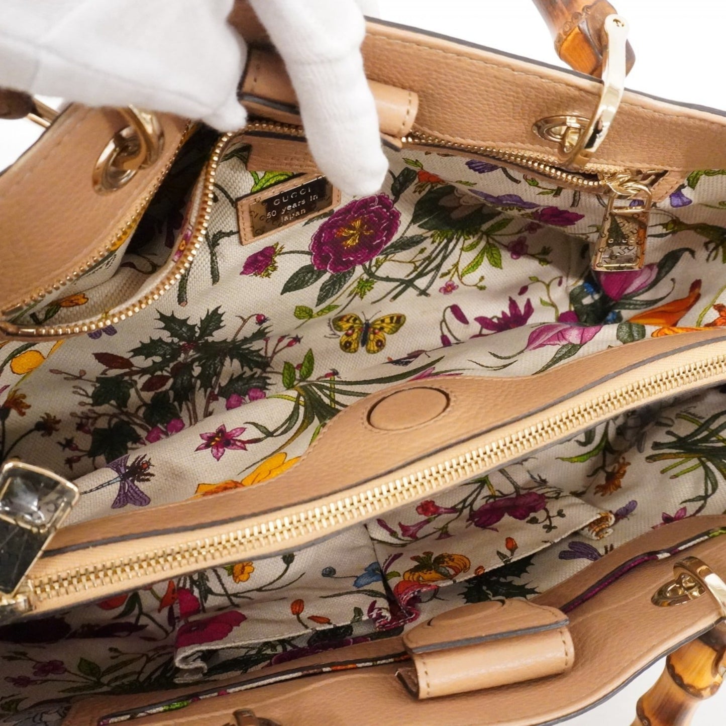 Gucci Beige Leather Handbag ( )
