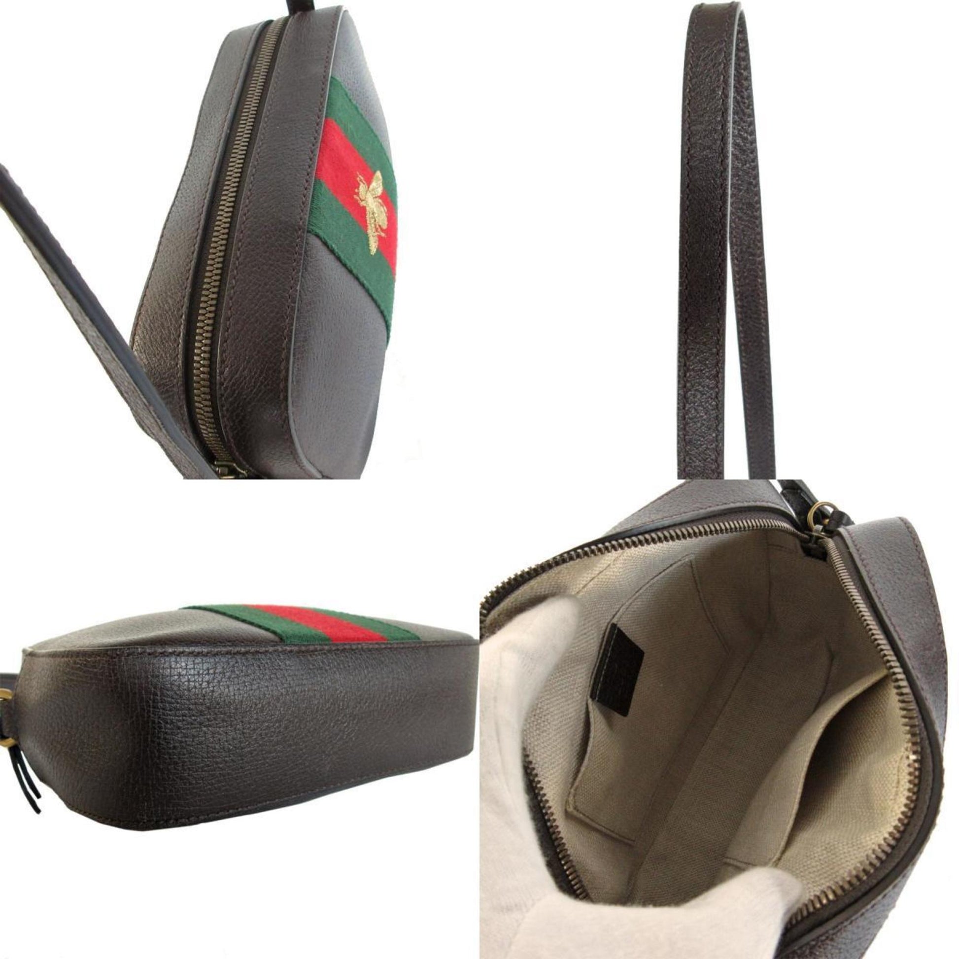 Gucci Leather Canvas Shoulder Bag