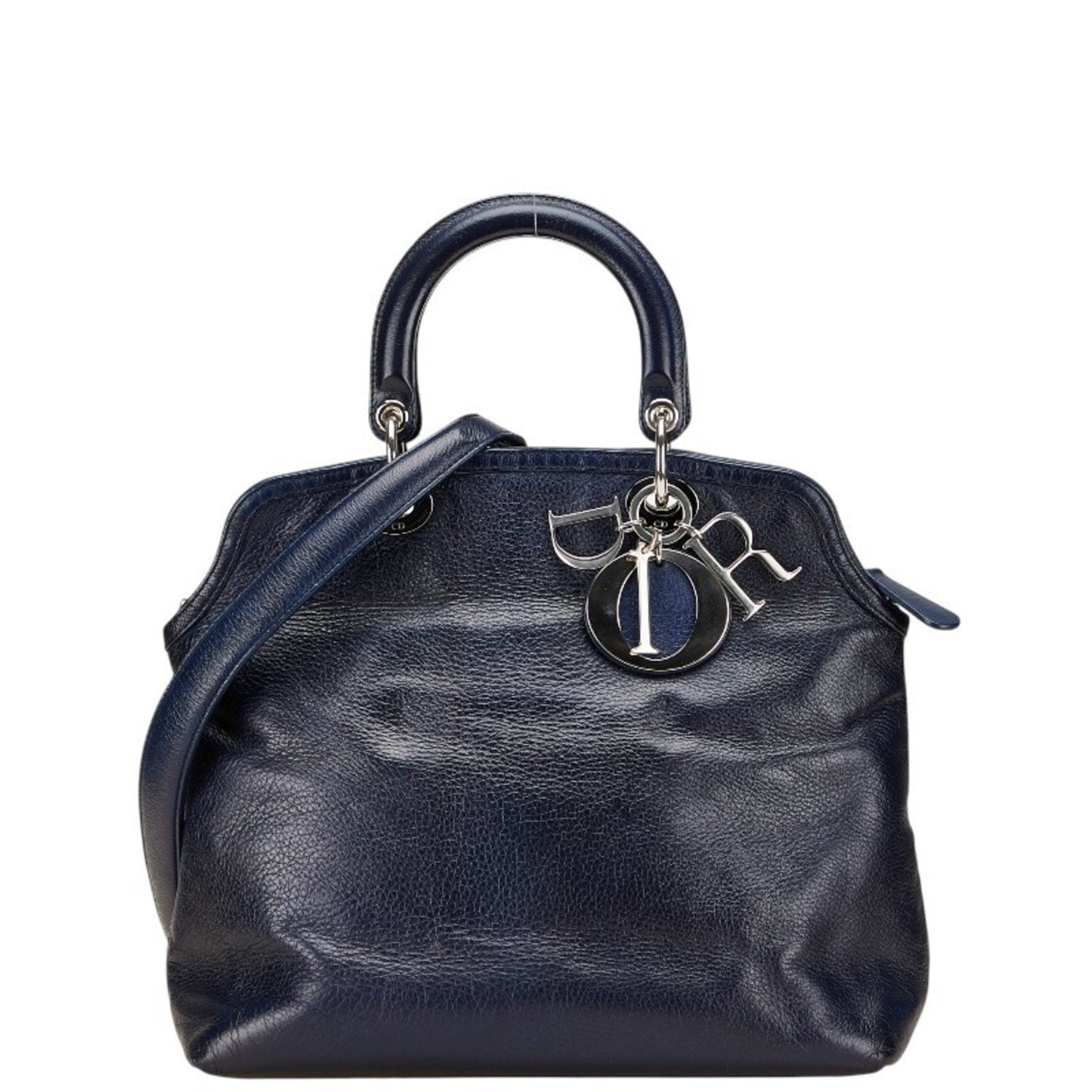 Christian Dior Navy Leather Handbag Shoulder Bag ()